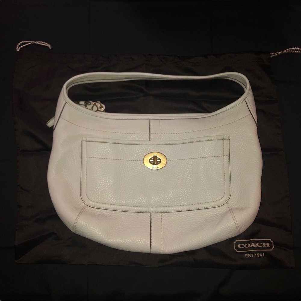 COACH white hobo purse
